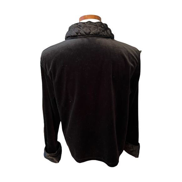 Jillian Jones Intimates velvet quilted collar loungewear jacket L - Picture 4 of 5